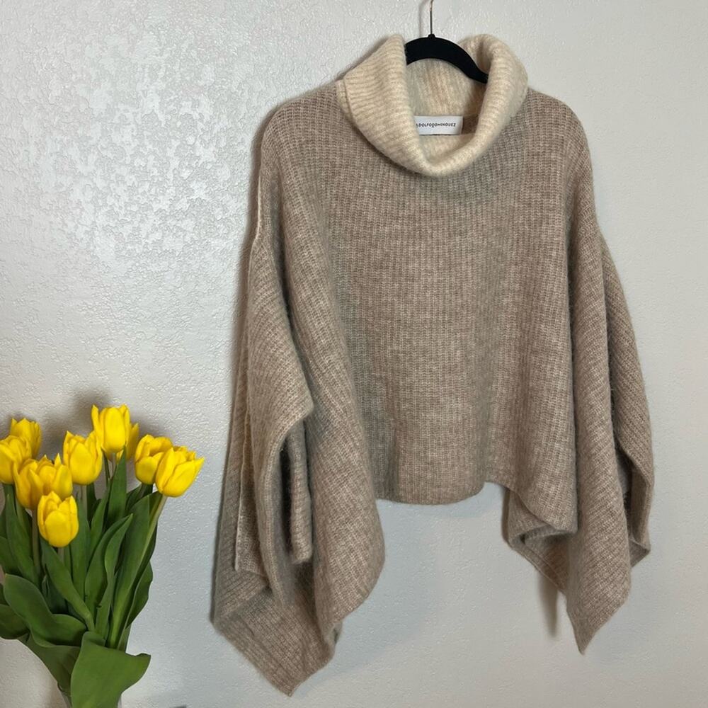 Adolfo Dominguez Beige Turtleneck Sweater